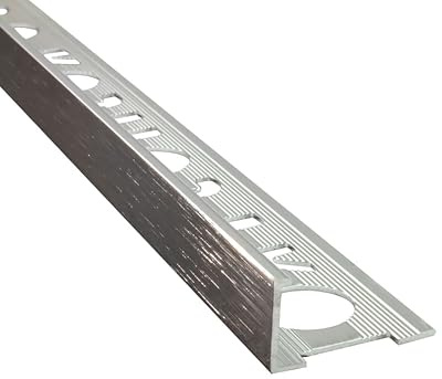 Alu L-Profil Fliesenschiene Fliesenprofil silber gebürstet 2,7m 10mm | Als Kantenschutz für sichtbare Außenecken und saubere Fliesenabschlüsse, 10mm Profilmaß, 2,7m, Aluminium, gebürstet, silber