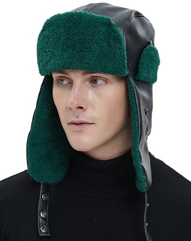 Klassische Pilotenmütze Jagd Trapper Hut Winter Herbst für Herren Damen Skimütze mit Ohrenklappe, Mehrfarbig, Einheitsgröße