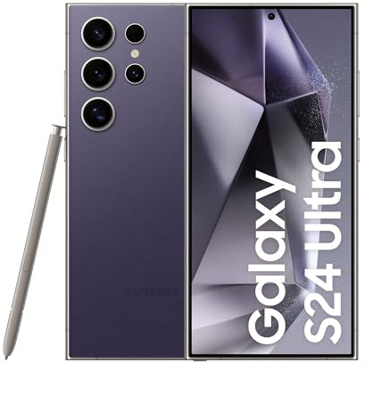 Samsung Galaxy S24 Ultra AI Smartphone, Android-Handy ohne Vertrag, 12GB RAM/512GB Speicher, 200-MP-Kamera, S Pen, Lange Akkulaufzeit, Titanium Violet, 3 Jahre Herstellergarantie