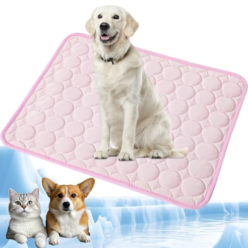 YXHZVON Alfombrilla Refrescante para Mascotas, Manta Refrigerante Perro, Cama Frio Animales Colchon Mascotas para Verano, 100 x 70 cm, XL, Rosa