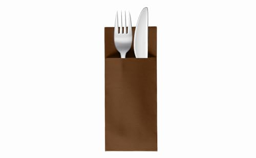 VelaHub Soft Point 50 Besteckservietten, Hochwertige, Einwegserviette, 32x38 cm, Braun
