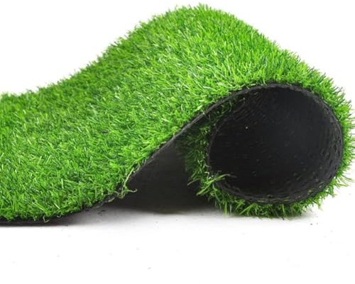 fausse pelouse exterieur Rouleaux de gazon artificiel, tapis de gazon réaliste 2 x 5 m, tapis de gazon synthétique avec trous de drainage, tapis d'intérieur/extérieur en gazon synthétique, zone de pip