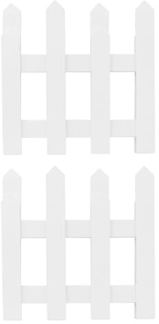 Ieron Holz-Lattenzaun, weiß, Randeinfassung für den Garten – dekorative Paneele für Rasen, Blumenbeete, Pflanzenrabatten – 1 Packung mit 4 Paneelen