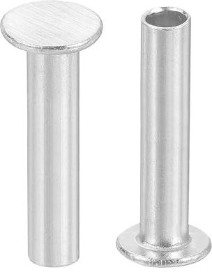 QUARKZMAN 50 Stück Halbhohlnieten 5mm x 20mm Aluminium Silber | Flachkopf Halbhohle Nieten, Für Industrie Haushaltsreparatur Befestigung