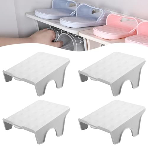 Umllpet skoblock halkfria skoslitsar, 4 stycken skoblock platssparande dubbla lager skohylla skoförvaring skohållare utrymmesbesparande, arrangör skor förvaring för hemmet vardagsrum
