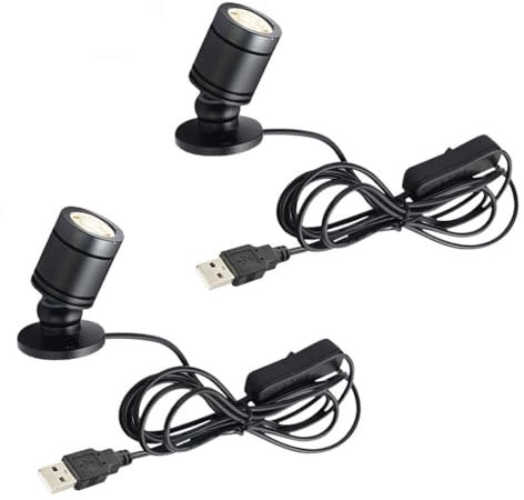 FSLiving Mini Aluminium LED Einbaustrahler, 2 stk Minispot Einbauleuchte mit Transformer, warmes Weiß für Flur, Galerien, Geschäfte, Schmuckschrank,Schrank -1 Watts
