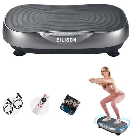 EILISON FIRMHOLD Handle Vibration Plate Exercise Machine for Lymphatic Drainage- Full Body Vibration Platform for Weight Loss, 350lbs Vibration Plate for Beginners & Recovery (Glory Grey)