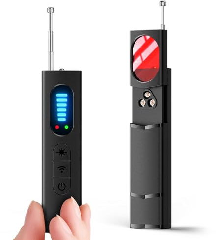 Detector de cámara oculta y rastreador GPS, escáner de señal RF portátil, buscador antiespía inalámbrico con 5 modos para viajes, coche, oficina, hotel, baño