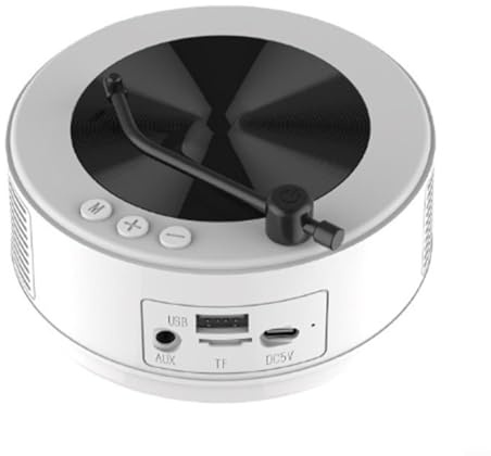 UTTASU Retro Portable FM Radio CD Player with Built-in Speaker, Bluetooth-Compatible, TF Card Playback, AUX Input, 1500mAh Battery, Classic Turntable Design for Home Audio（Can't play CDs）