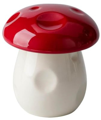 VitarayX Pilz Aschenbecher mit Deckel - Niedlicher & Cooler Keramik Aschenbecher für Frauen, Einzigartige Lustige Pilz Dekor & Zubehör, Perfektes Pilz Geschenk (Rot)