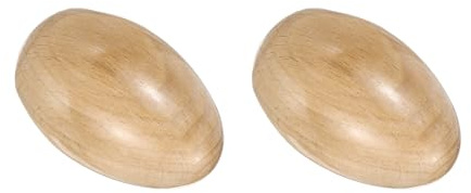 sourcing map 2 huevos de madera, huevos musicales de madera, coctelera de percusión de mano, instrumento de percusión manual de madera para manualidades, pintura, aprendizaje de música, fiesta de