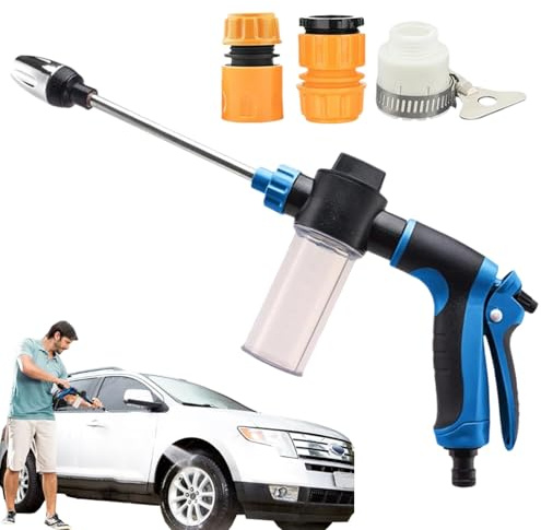 Hidrolimpiadora Portátil con 3 Efectos De Pulverización, Accesorios De Limpieza Multifuncionales Giratorios 360°, Limpiador De Alta Presión para Riego De Césped, Hidrolimpiadora para Manguera