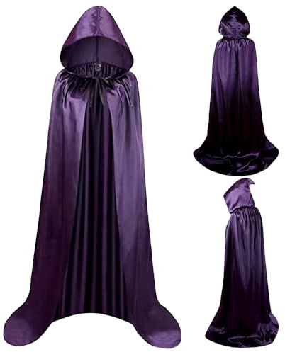 WFKKMEQ Halloween Vampire Cape, Vampire Cape à Capuche Cosplay Costume, Femmes Hommes Adulte pour Carnaval Halloween Cosplay Costume - 110cm