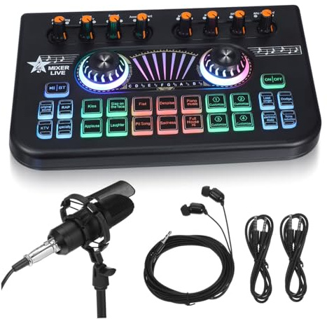 Lurrose Mezclador De Audio para Guitarra Mezclador De Línea Estéreo Cambiador De Voz para Juegos