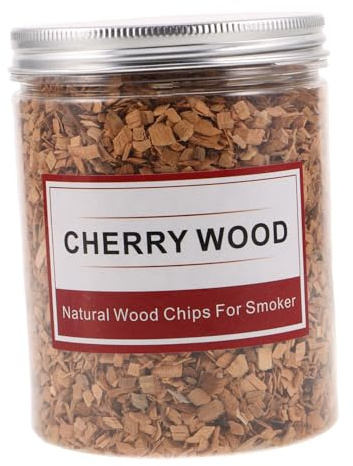 TOYZFRIENDY Trucioli di Legno Naturali di Ciliegio per Barbecue 125g Chips di Ciliegia per Affumicare Carne Rilascio di Fumo Costante per Grigliate all’Aperto e Feste Barbecue