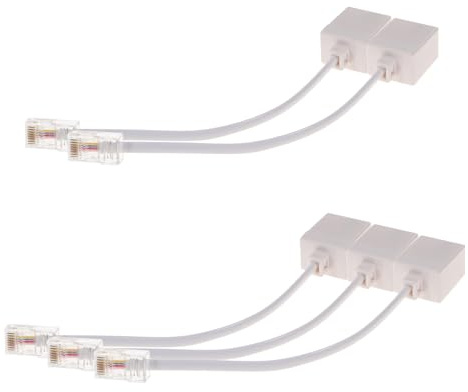 Generico 5 Pezzi Adattatore Analogico Telefonico da Ethernet a Rj11 Connettore Maschio Femmina, Materiale Abs Rame, Trasmissione Stabile per Uso Domestico e Riduzione Tempi di Installazione