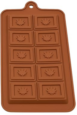 Selecto Bake Stampo per caramelle in silicone con foglia di marijuana - Marrone per caramelle, biscotti, torte, cera da sciogliere, gelatina, dessert, barretta energetica in silicone