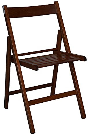Dmora - Ensemble de 4 chaises pliantes en hêtre massif, couleur noyer, Dimensions 42,5 x 79 x 47,5 cm