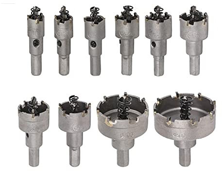 10 Stück 16-50mm Lochsäge Bohrer Set Hartmetallbestückte Lochsäge Cutter zum Bohren von Holz/Metall TCT Bohrer Kernbohrer