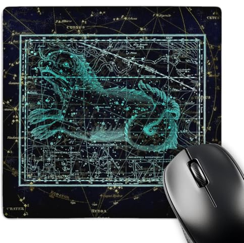 3dRose Retro Star Map. Constellation of Cetus or Whale. Turquoise Color - Mouse Pads (mp-372480-1)
