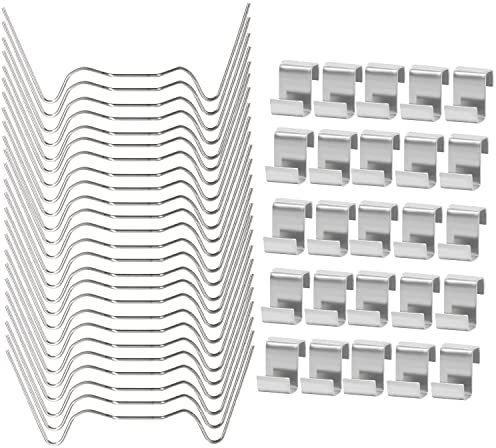 Greenhouse Clips, 50Pcs Stainless Steel Glass Clips (25 W Glazing Clips & 25 Z Clips), Replacement Window Pane Fitting Clip Greenhouse Glass Hooks Accessories