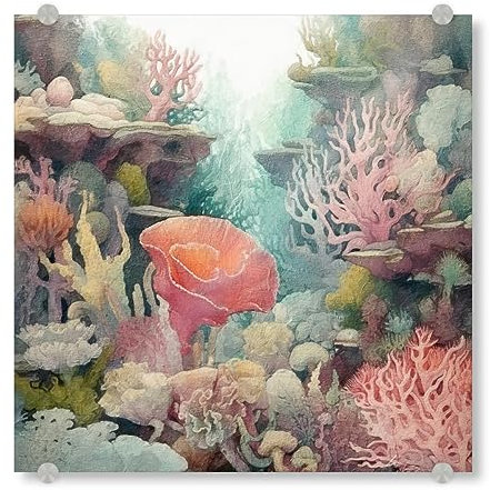 artboxONE Acrylglasbild 40x40 cm Reise/Strand und Meer Unterwasserwelt B - Bild korallen meeresleben meerestiere