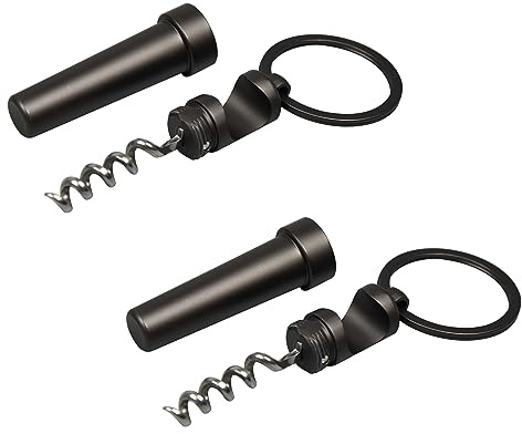 munkees® Korkenzieher Schlüsselanhänger 2er-Pack Anthrazit