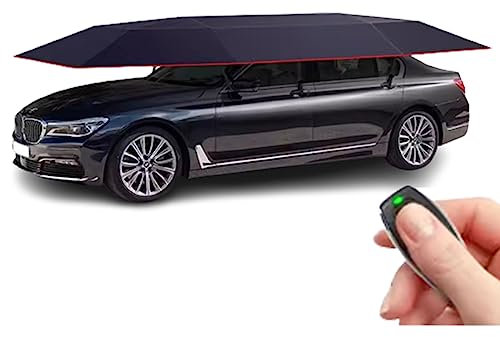Universal biltält flyttbar carport, helautomatisk hopfällbar mobil carport, flyttbar carportkapell för utomhustält, fjärrkontroll (blue 4.2m)