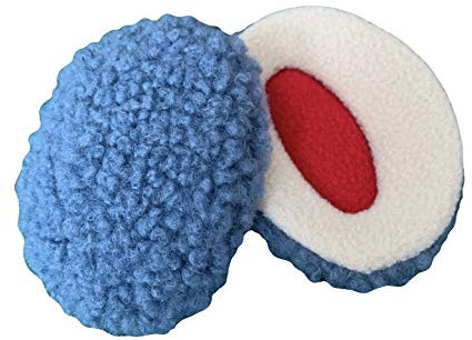Nounex21 - Premium Ohrenwärmer 1 Paar, Ohrenschützer aus Lammfell-Imitat (Blau, M)