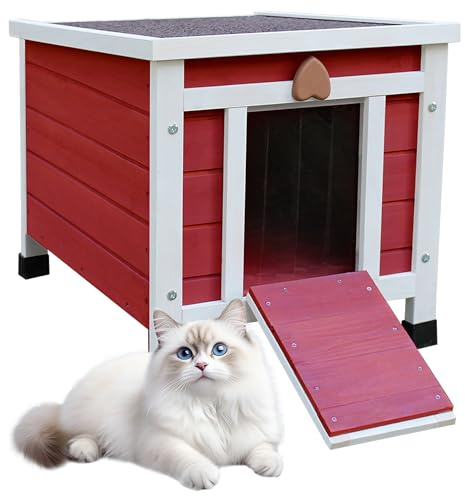 Rockever Outdoor Cat House, Rabbit Hutch Outdoor Indoor Bunny Cage