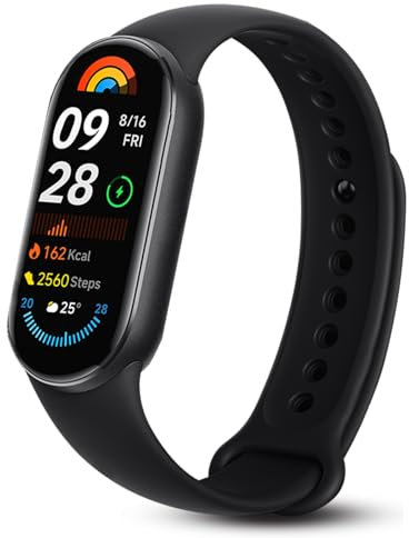 Nuevo Mi Smart Band 9 -Autonomía de hasta 21 díasSueño,Pantalla AMOLED con tasa de refresco de 60 Hz, Sueño, Estrés, SpO2, Monitor de Frecuencia Cardíaca, 5ATM*,App Mi Fitness, Negro (Versión ES)