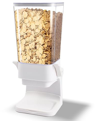 Sinceroduct Distributeur de céréales - 5,5 l - Grande capacité - Facile à contrôler - Récipient hermétique pour céréales, riz, noix, haricots, bonbons, blanc