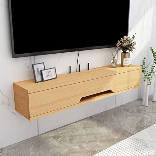 Mueble de almacenamiento flotante de madera montado en la pared, estante para colgar debajo de la televisión/nogal/20 pulgadas