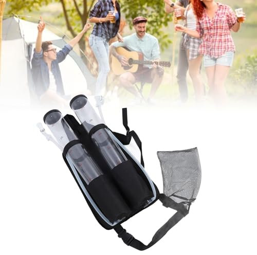 Dispensador de Bebidas de Mochila 6L Tank de Doble Tanque Portátil para Acampar de Barra de Fiesta, Diseño de Mochila Conveniente, Tanques de 3L Duales, Mezcla Personalizable,