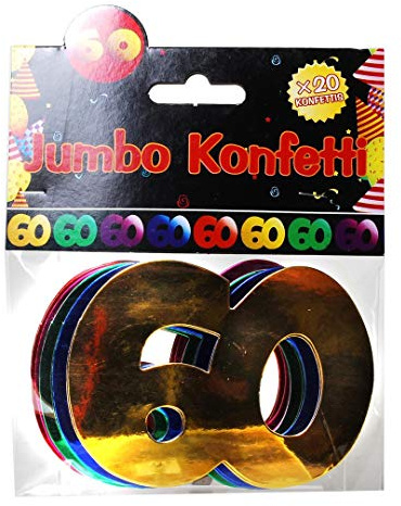 Jumbo Zahlen Konfetti 60 Geburtstag Dekoration Party Tischdeko bunt