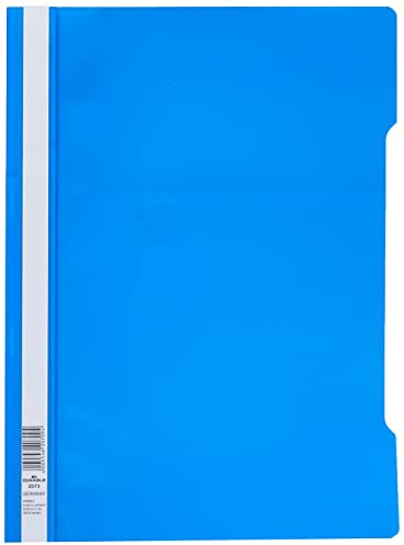 Durable Sichthefter (A4 Standard, PP) 25er Packung blau, 252306 | Schnellhefter mit Klarsichthülle, PP-Kunststoff, farbiger Rückendeckel, inkl. Beschriftungsstreifen