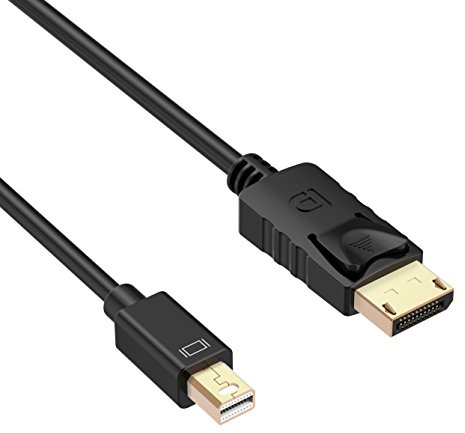 GANA Mini DisplayPort to DP Cable, 6 Feet, Gold-Plated - 4K@60Hz, 2K@144Hz - Black