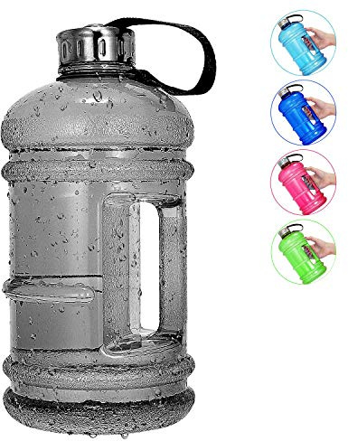 Vaupan Half Gallon Big Water Bottle, 2.2L/73 OZ Large Leak Proof Sports Jug with Handle,Huge BPA Free PETG Plastic Wide Mouth Drinking Container Flask for Fitness Gym Biking Outdoor