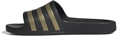 adidas Adilette Aqua Slides, Infradito Unisex - Adulto, Core Black Gold Metallic Core Black, 44.5 EU