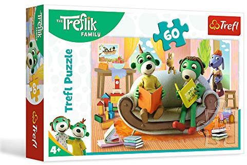 Trefl, Puzzle, Zusammen lesen, Familie Treflik, 60 Teile, für Kinder ab 4 Jahren