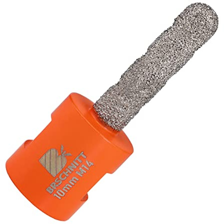 Diamant Fingerfräser 10mm - BRSCHNITT Diamantfräser Vergrößerung Vorhandener Löcher in Porzellan Keramik Fliesen Marmor Granit M14 Gewinde für Winkelschleifer