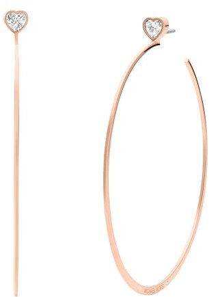 Michael Kors Goldfarbene Creolen für Damen; Huggie-Ohrringe für Damen; Edelstahl-Ohrringe; Schmuck für Frauen, Edelstahl, Kristalle