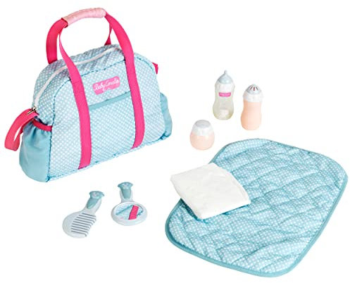 Theo Klein 1746 Baby Coralie - Wickeltasche I Baby-Puppentasche mit Zubehör I Spielzeug für Kinder ab 3 Jahren