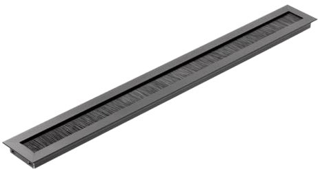 GTV - Grommet de Cable Merida, Solución de Cableado, Organizador de Cables Rectangular para Muebles, Sistema de Cables, Diseñado para Instalación en Encimera, Escritorio - 45 x 450 mm, Negro