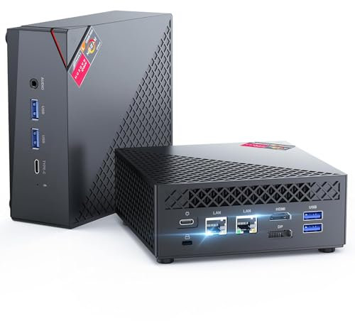 NiPoGi AM06 PRO Mini PC W-11 Pro, АMD Ryzen 7 5825U(8C/16T, bis zu 4,5 GHz), 16GB DDR4 512GB M.2 SSD Mini Desktop Computer WiFi 6, Dual-LAN, DP/HDMI 2.0/Type-C 4K UHD Triple Display für Spiele/Büro.