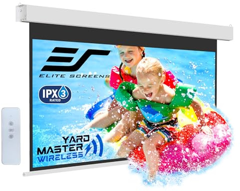Elite Screens Yard Master Wireless, 125-INCH Diag. 16:9 Outdoor Motorized Projector Screen, Built-in Rechargeable Lithium-Ion Battery Operated, Movie Home Theater, OMS125WH-BAT-ELEC