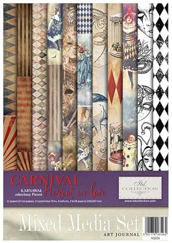 ITD Collection -Scrapbooking Paket A4 Zubehör-Decoupage Set-Scrapbook Papier Satz mit Pergamentpapier-Größe 210x297mm (MS034 - HS code 48021000)