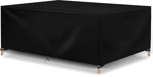 Flyace Gartenmöbel Abdeckung Wasserdicht Winterfest Multi Größe Schutzhülle Gartenmöbel 600D Rechteckig Gartentisch Abdeckplane Gartenmöbel Winddicht Anti-UV Abdeckhauben für Möbelsets 260x200x80cm
