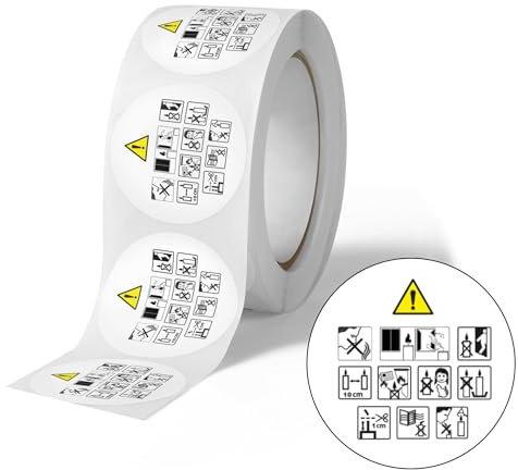 Avery - 500 Etiquettes AFNOR - CLP - Rondes Autocollantes en rouleau - 40 mm - Réglementaire Bougies - 1 rouleau de 500 Stickers pour étiquetage réglementaire des bougies