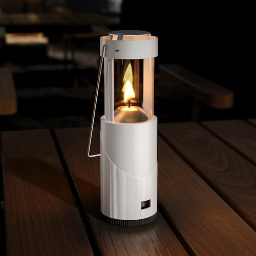 Mini Candle Lantern for Real Candles, 15H Camping Emergency Light, White